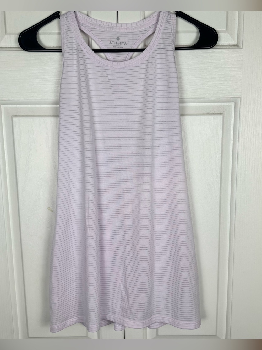 Athleta Light Lavender Striped Tank Top